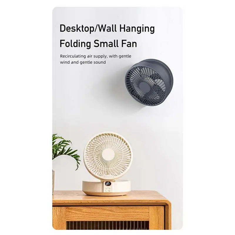 Remote Control Wireless Wall Mounted Circulation Air Cooling Fan With LED Light Folding Electric Ventilator Table Fan