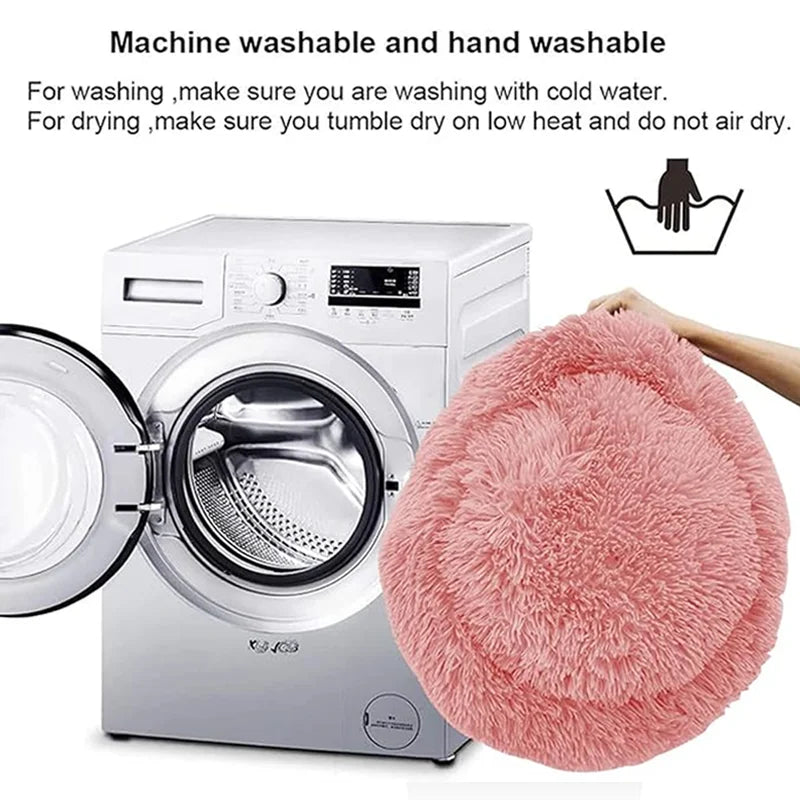 Plush Dog Bed Round Dog Bed Warm and Comfortable Pet Bed Machine Washable Non-Shedding Non-Dented Indoor Winter Pet Products