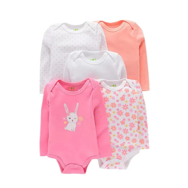 4 Pieces Baby Clothing Infant Bodysuit Long Sleeve High Quality Newborn Clothes Sets Pure Cotton Cartoon Kids Clothing for 0-12M