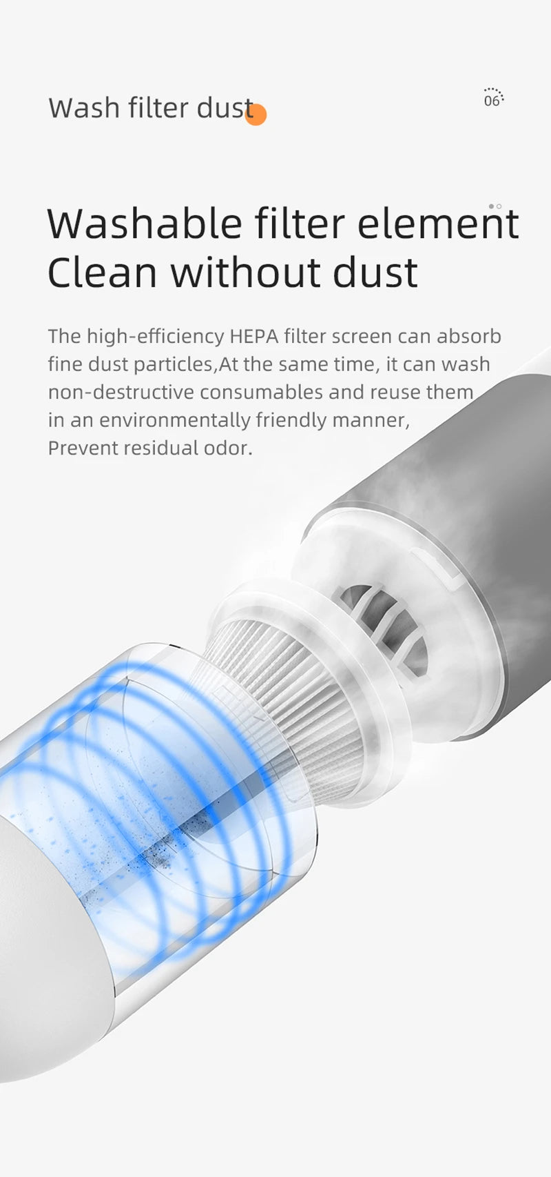 Xiaomi Car Vacuum Cleaner Super Strong Suction Power For Cars Wireless Handheld Small Portable Suction And Blowing Integrated