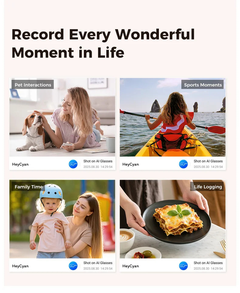 2025 New Intelligent AI Glasses 800W Pixel Camera HD 6K Video Recording AI Translation Music Control Intelligent Wearable Device