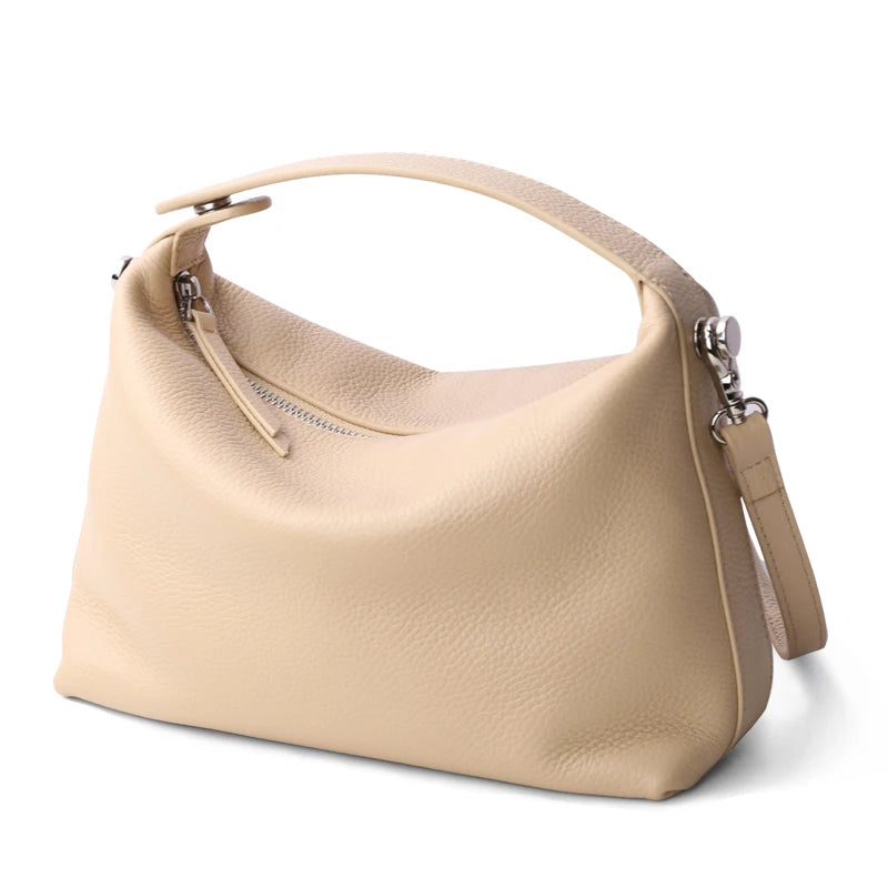2024 New Women's Bag Female Luxury Soft Genuine Leather Handbag Lady Fashion Daily Casual Shoulder Bag Girls Crossbody Messenger