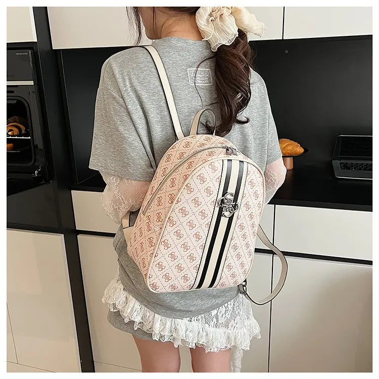 Luxury large capacity outdoor travel handbag, modern trendy women's backpack, classic design zipper shoulder bag