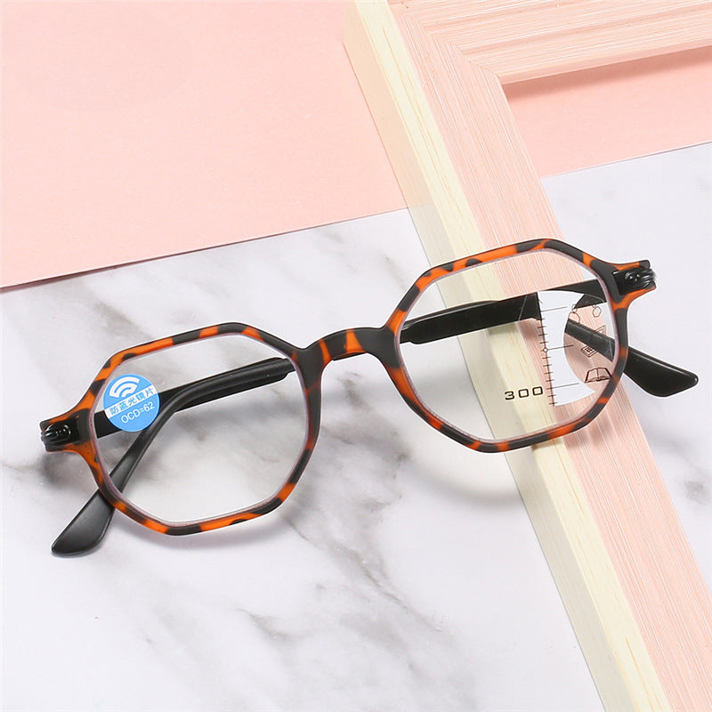 Multifocal Presbyopia Glasses HD Intelligent Anti Blue Light Hyperopia Glasses Neutral Multifocal Reading Glasses for Men