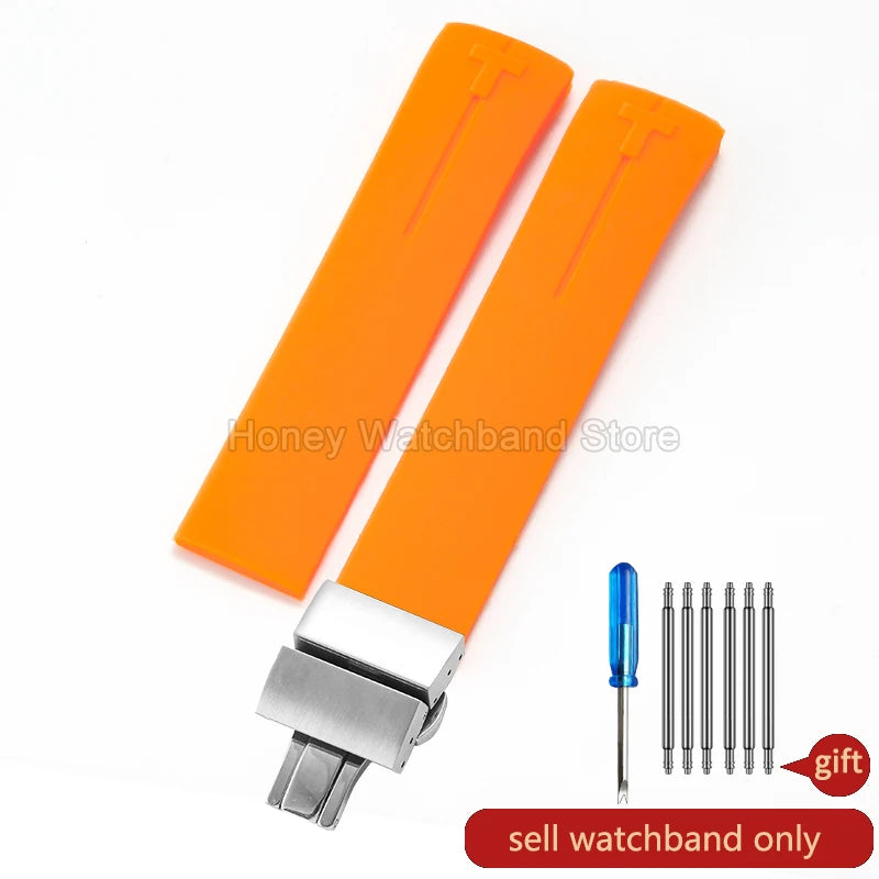 Flexible Comfortable Silicone Bracelet for Tissot T-Touch Blue Orange T013 T047 T121 Watchband Special Interface Sweat Resistant