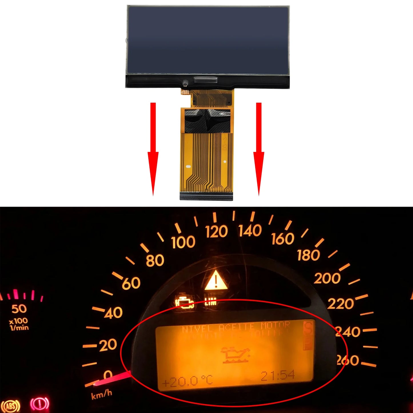 Pixel repair LCD Display for Benz W203 C-Class 2000-2004/W463 G class 2002-2007  Mercedes instrument panel maintenance