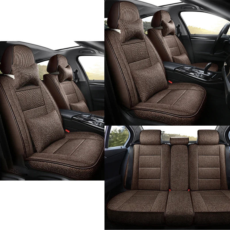 Universal Flax Car Seat Cover For Suzuki Grand Vitara SX4 Swift Ignis Auto Accessories Interior Breathable Protector Pads 차량용품