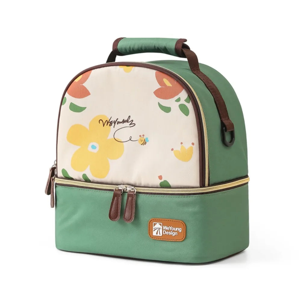 Multifunctional Maternity Backpack Double Layer Lightweight Breastmilk Cooler Bag Large Capacity Portable Lunch Bag Women Kid