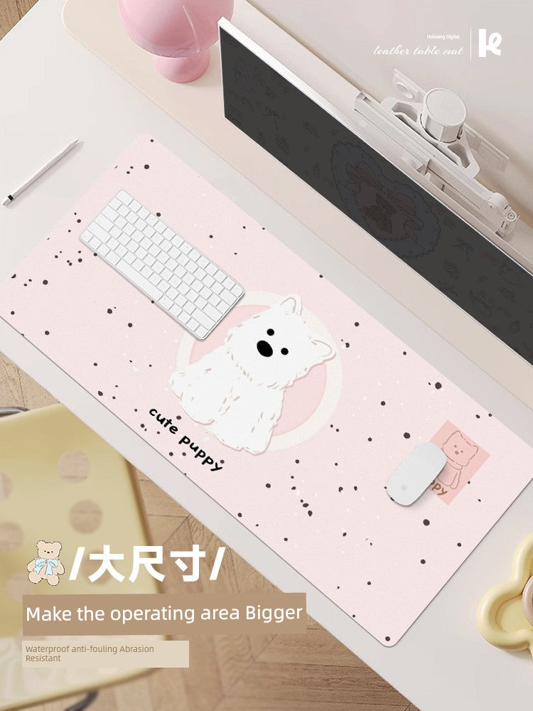 Huixiang Puppy Mouse Pad Oversized Girl Good-looking Office Computer Keyboard Desktop Station Table Mat Cute