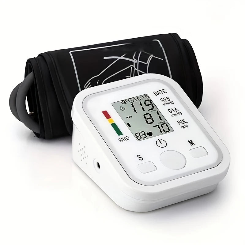 Professional Medical Blood Pressure Monitor LED Display Upper Arm Automatic Monitor BP Sphygmomanomete with Adjustable Cuff Adul