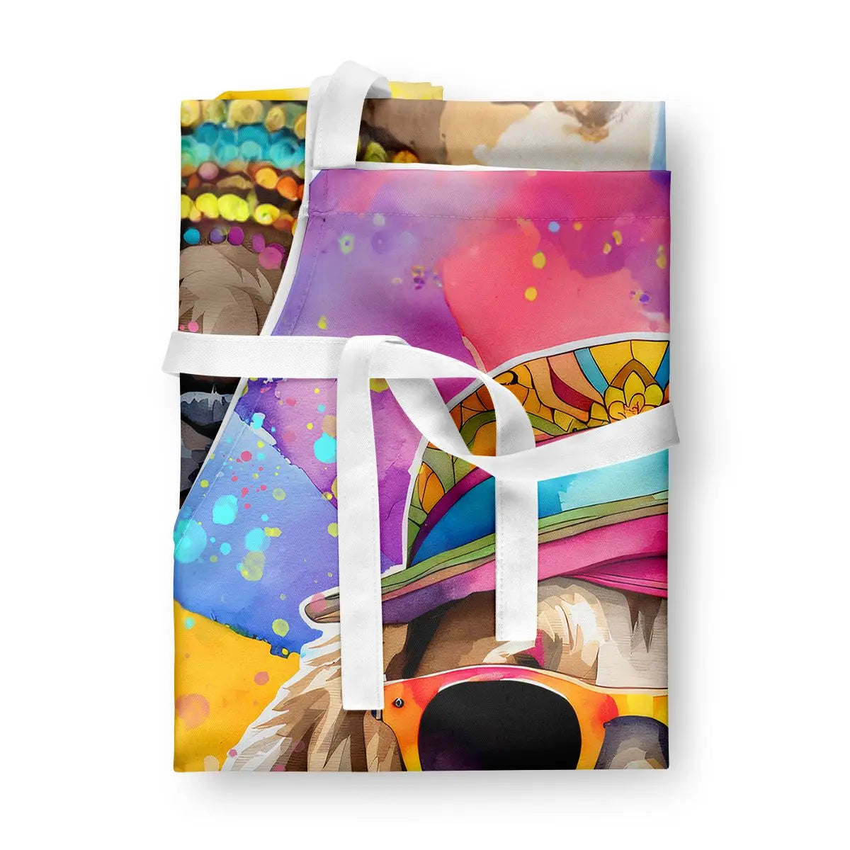 Unisex Large Multicolor Weimaraner Hippie Dawg Apron for Cooking Baking Crafts Gardening-for Adults Men Women Kitchen Server