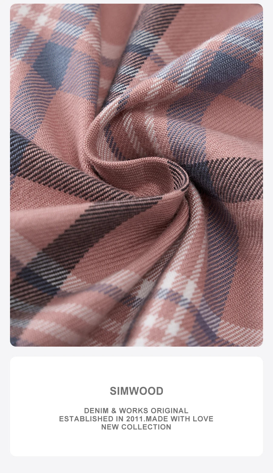 SIMWOOD 2025 Autumn New Oversize 100% Cotton Fabric Plaid Shirts Men Washed Vintage Check Shirts