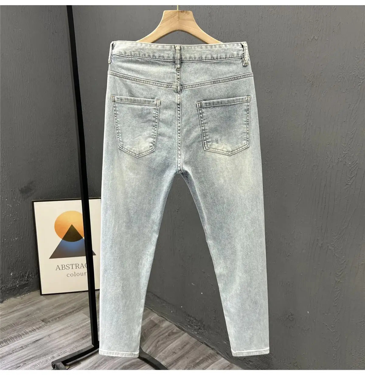 New Stylish Men's Denim Jeans Fashion Skinny Pants Summer 2023 Cowboy Casual Long Embroidery Washed Luxury Clothing for Men