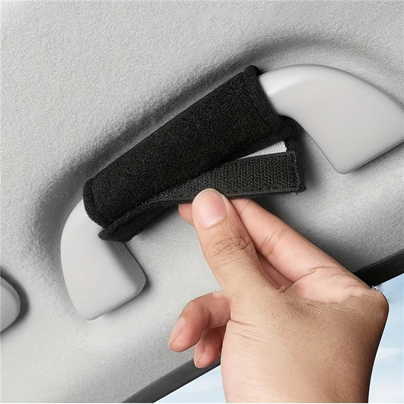Car Roof Armrest Soft Suede Cover Auto Interior Pull Handle Gloves Protection Tools Ceiling Handle Protective Covers Accessories