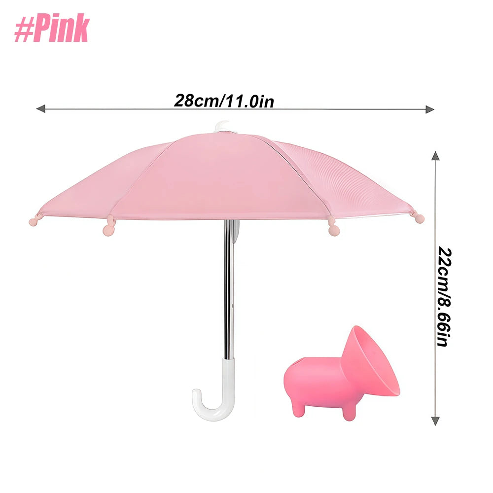 1Set Phone Umbrella Suction Cup Stand for Sun Shad, Outdoor Anti-Glare Cell Cute Sunshade Holder, Car Navigation Shade Visor
