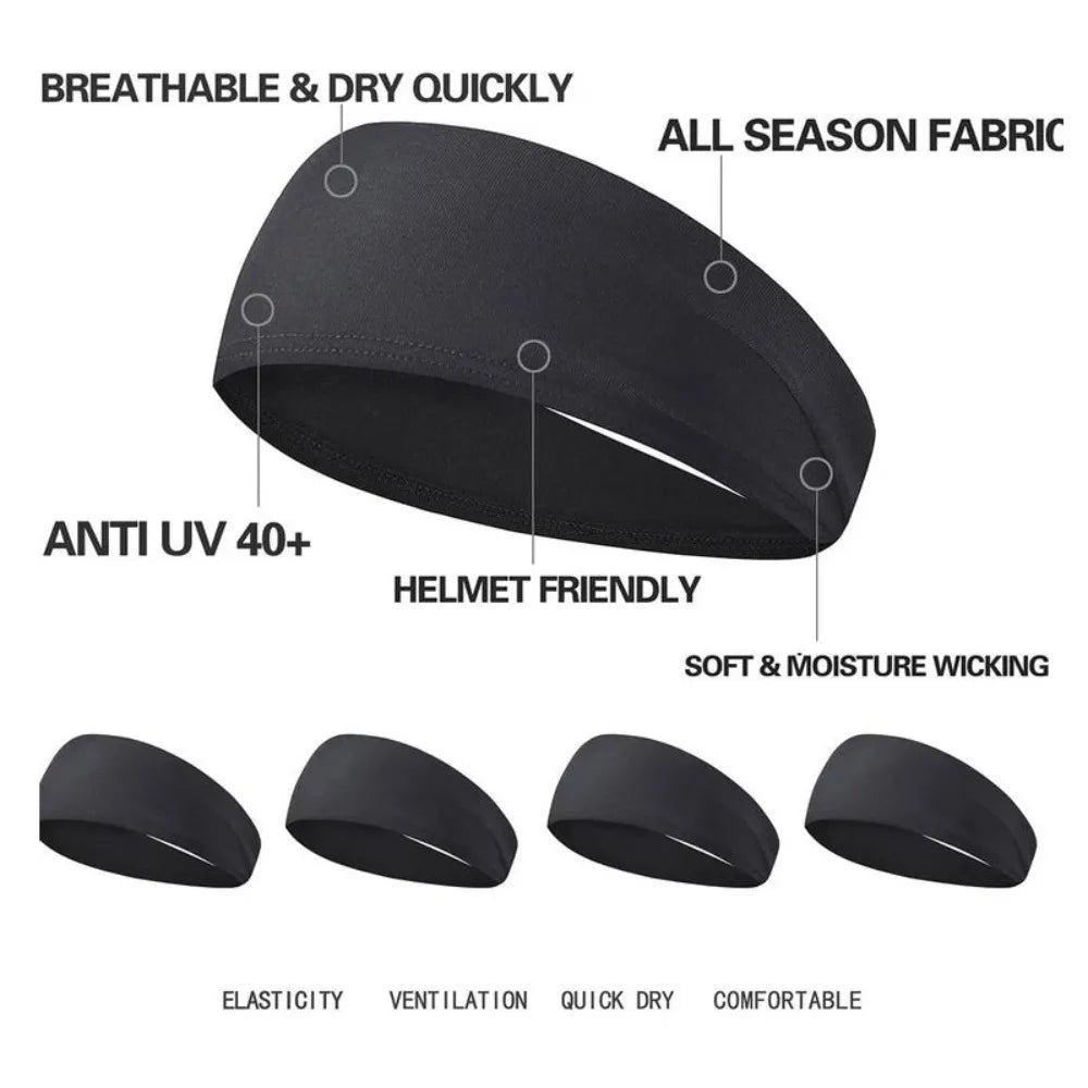 Sports Solid Color Headbands Elastic Non Slip Quick Dry Workout Fitness Yoga Unisex Hairband Sweatband Bandana Hair Accessories