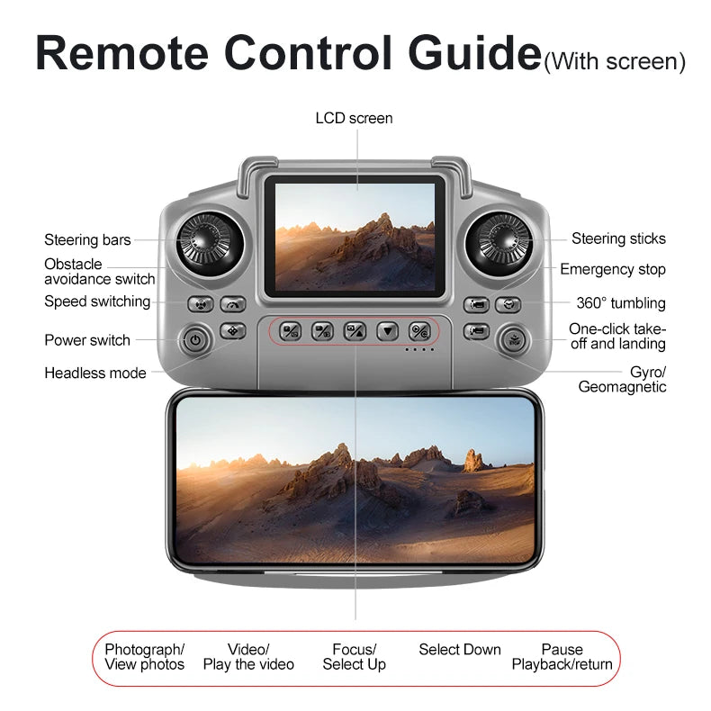 New D18 Drone Professional 8K Camera Aerial FPV Brushles Motor Avoiding Obstacle with Large Screen Remote Control Folding Drones
