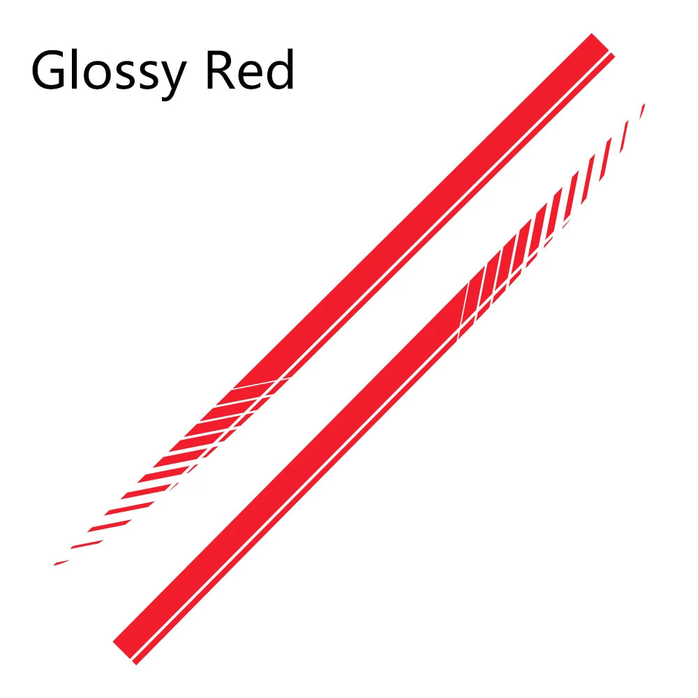2-Piece Car Racing Stripe Vinyl Decals for Side Skirts - 74.8"x3.5" (190x9cm) Universal Fit SUV Truck, High Adhesive Waterproof