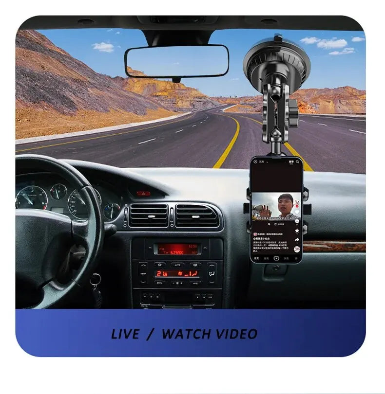 Car Phone Mount Video Recording Universal Magic Arm Suction Car Phone Holder Mount Windshield Window Glass Vlog Shooting