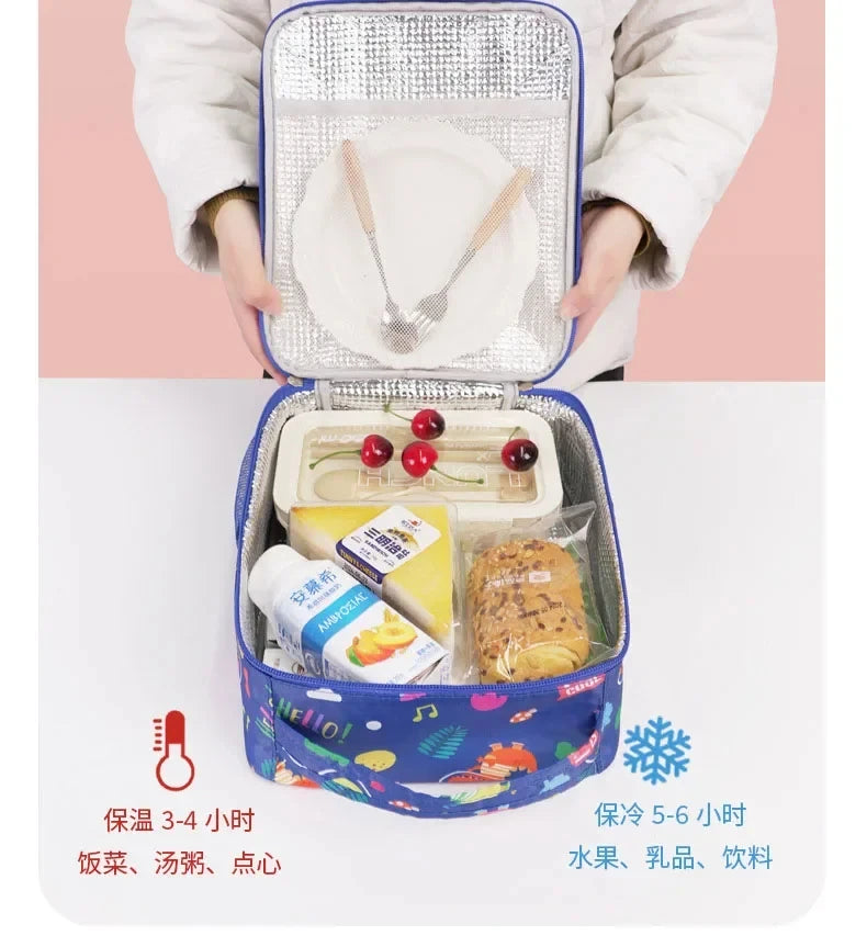 Students Aluminum oil Thickened Handheld Lunch Bag Insulated Thermal Food Picnic Storage Heat Preservation Beto Bag