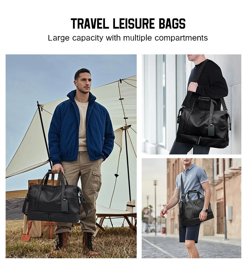 Fashion Travel Tote Bag for Men and Women Large Capacity Shoulder Crossbody Handbag Leisure Sports  Simple Business Travel Bag