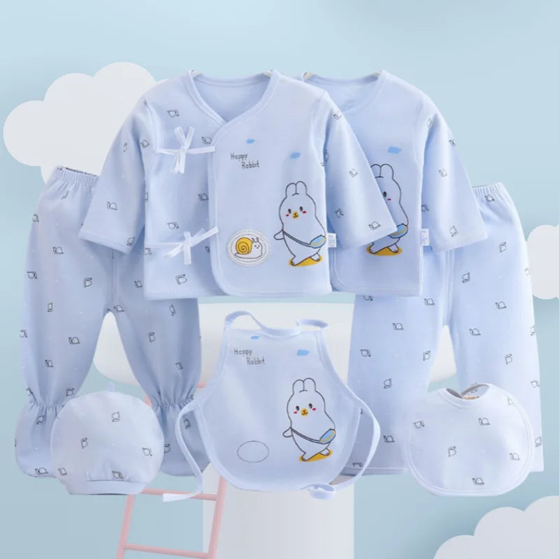 Baby Girls Clothes for Newborn 100% Cotton Tops and Hat and Bibs and Pants Set 0 to 3 Months