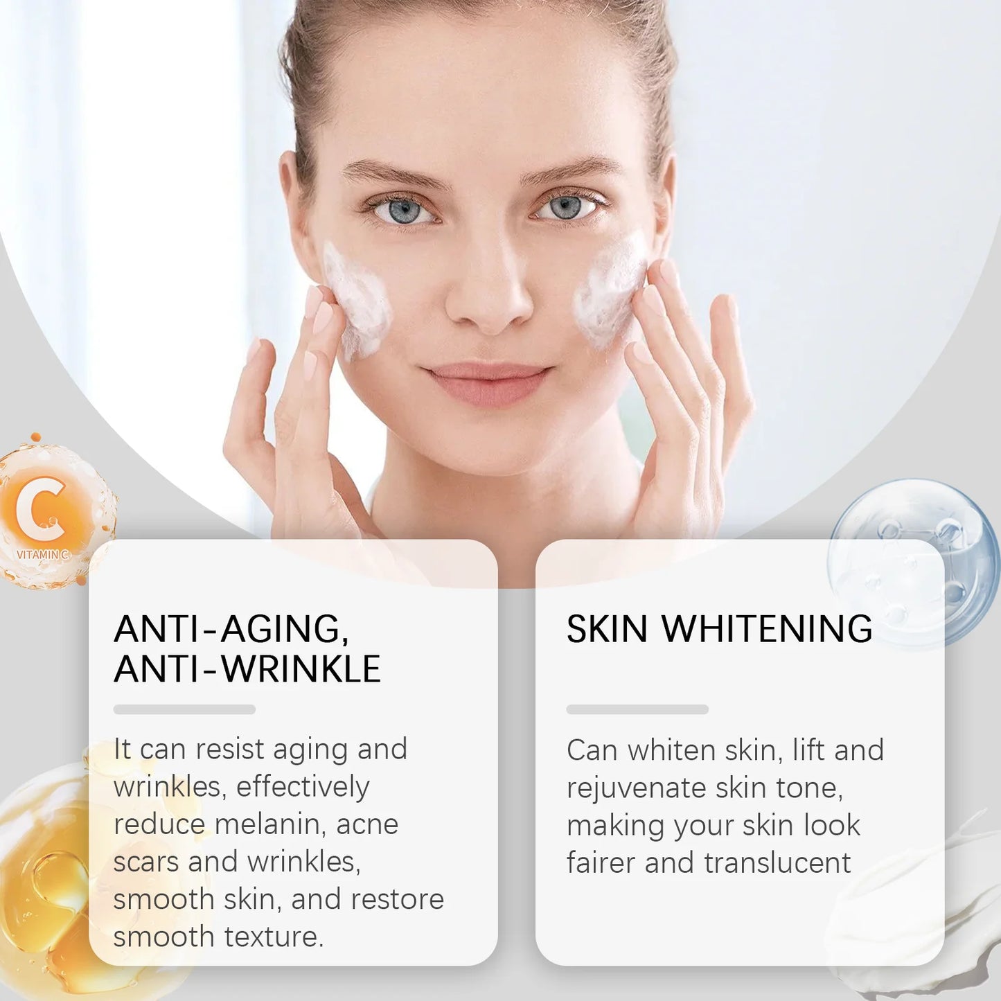 Hoygi Vitamin C whitening walnut Cream, moisturizing, gentle care for the skin, moisturizing and brightening skin care cream