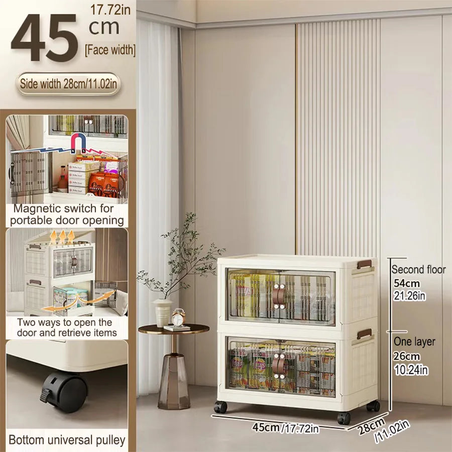 Large Capacity Folding Storage Cabinet - Dustproof Wardrobe Closet Organizer Easy Install