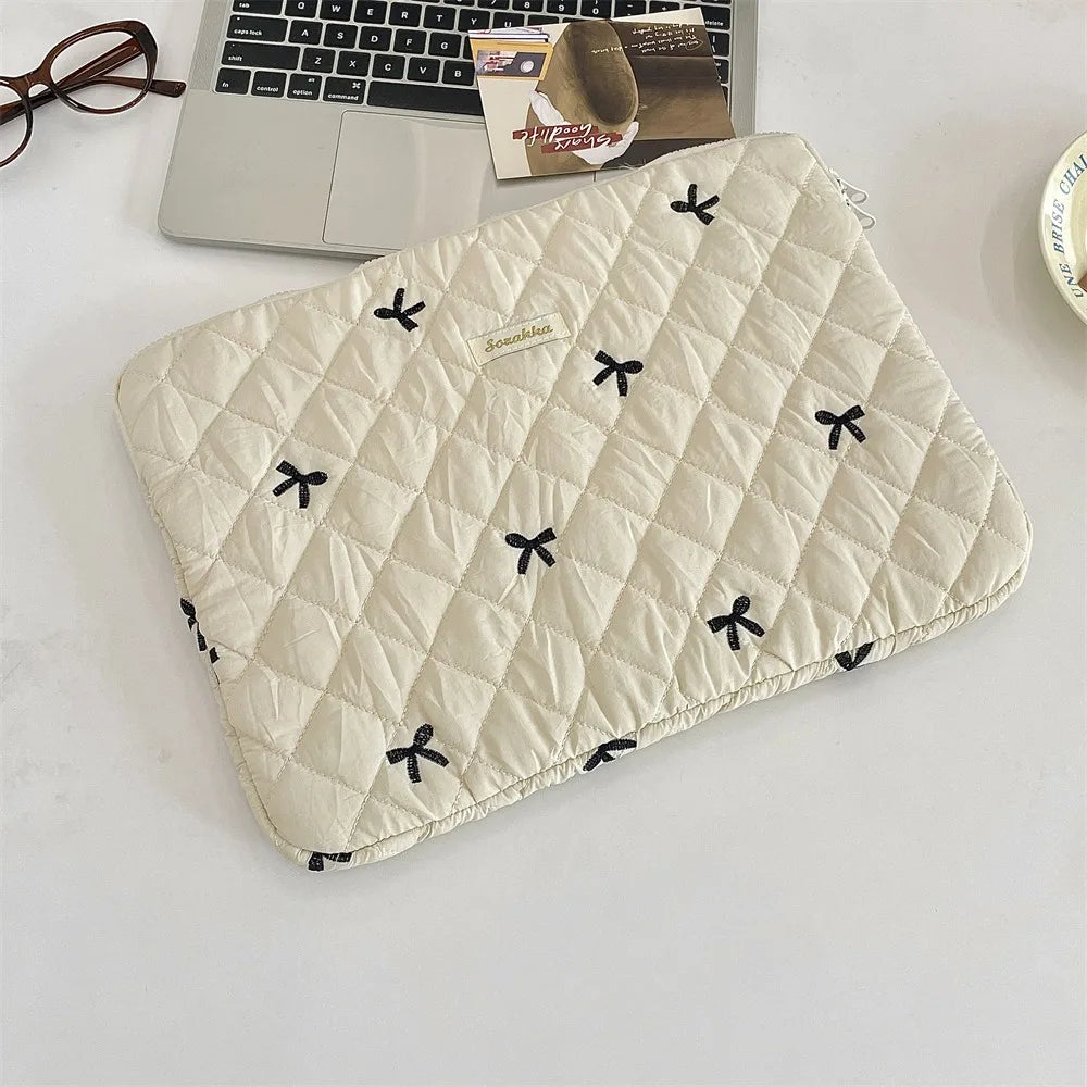 Universal Rabbit Laptop Sleeve Case 11/13/15 inch Broken Flowers Laptop Bag Bowknot Shockproof Tablet Protective Pouch