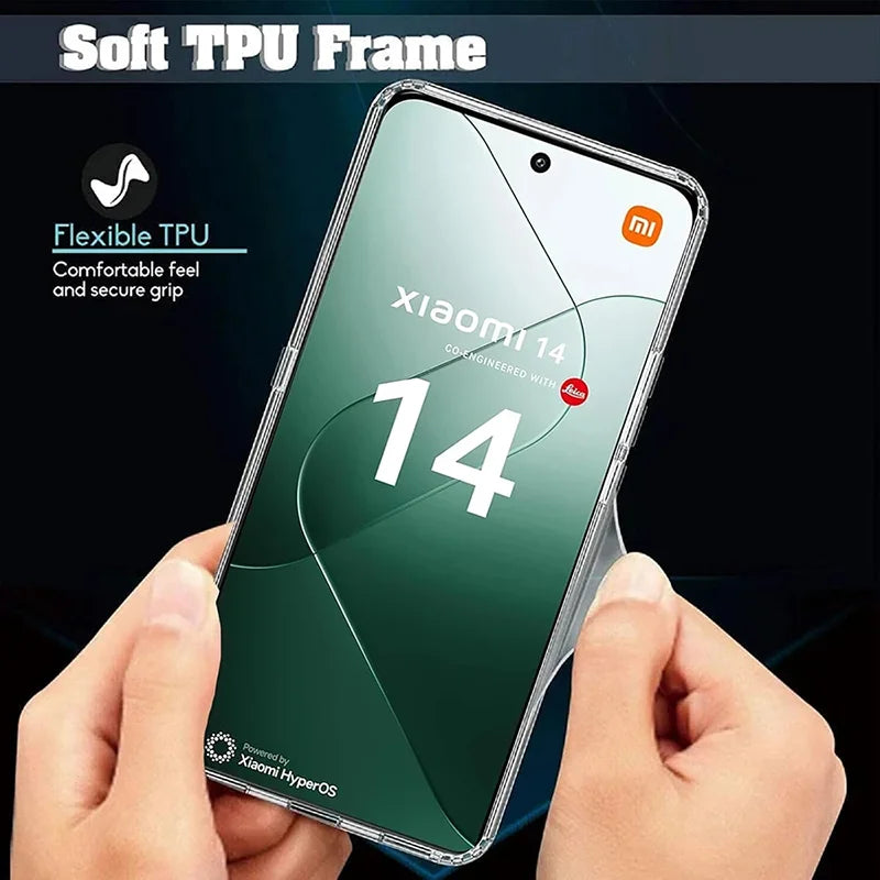 Transparent Silicone Soft TPU Case For Xiaomi 14 14T Pro Ultra Shockproof Full Lens Protection Ultra Thin Back Cover Xiaomi 14T