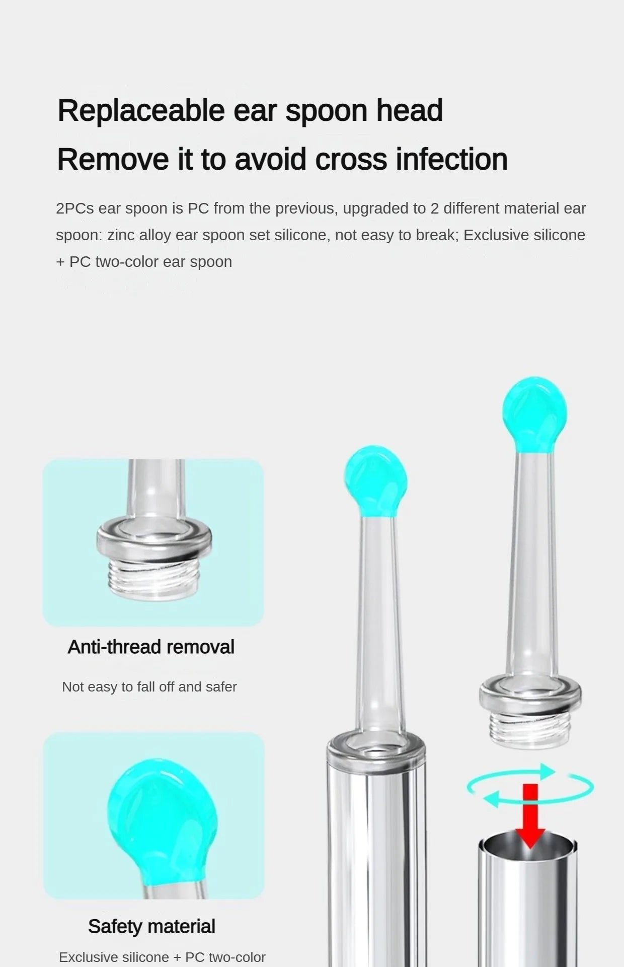 Smart Visual Ear Cleaner HD Ear Sticks Otoscope USB C Charging Endoscope Wax Removal Tool Earpick MIni Camera Health Care Set