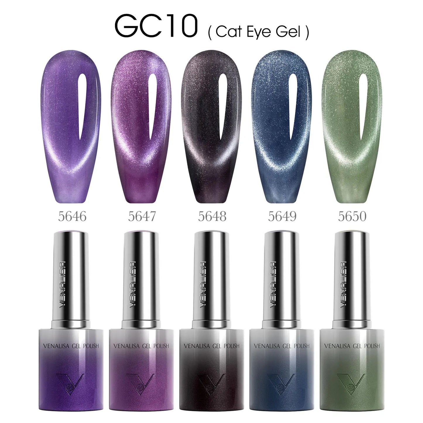 VENALISA TPO/HEMA FREE Gel Nail Polish Set 5 Colors 10ml Glitter Cat Eye UV LED Soak Off Gel Varnish Manicure Nail Art Kit DIY