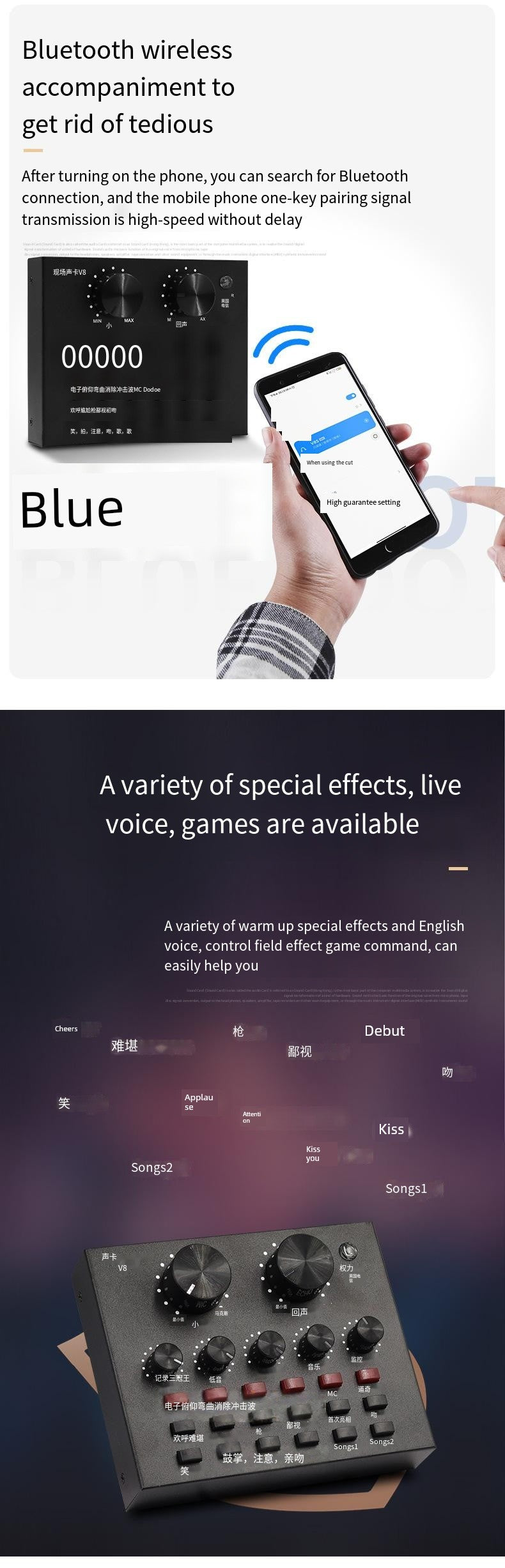 Bm800 Condenser Microphone + V8 Sound Card Computer Recordin