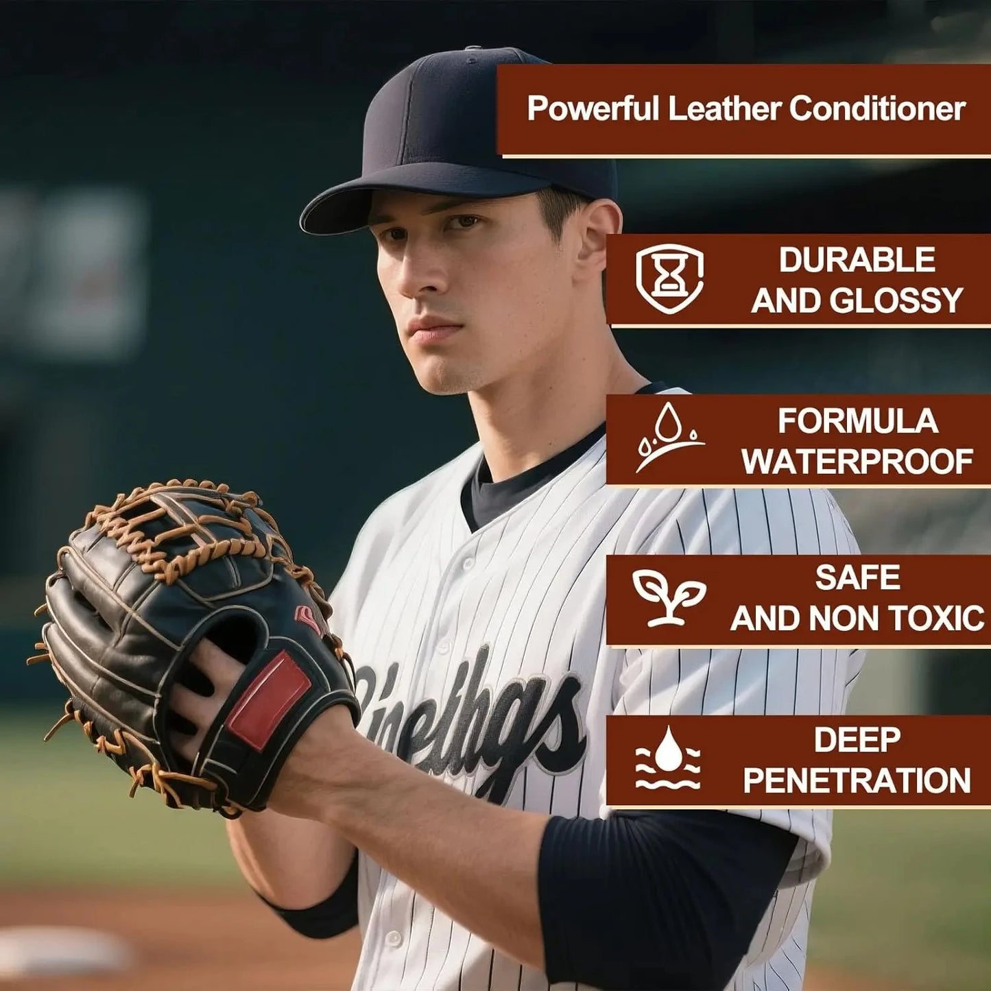 Baseball Glove Conditioner – All Natural Leather Cleaner and Conditioner To Soften, Restore, Repair and Protect Baseball Gloves