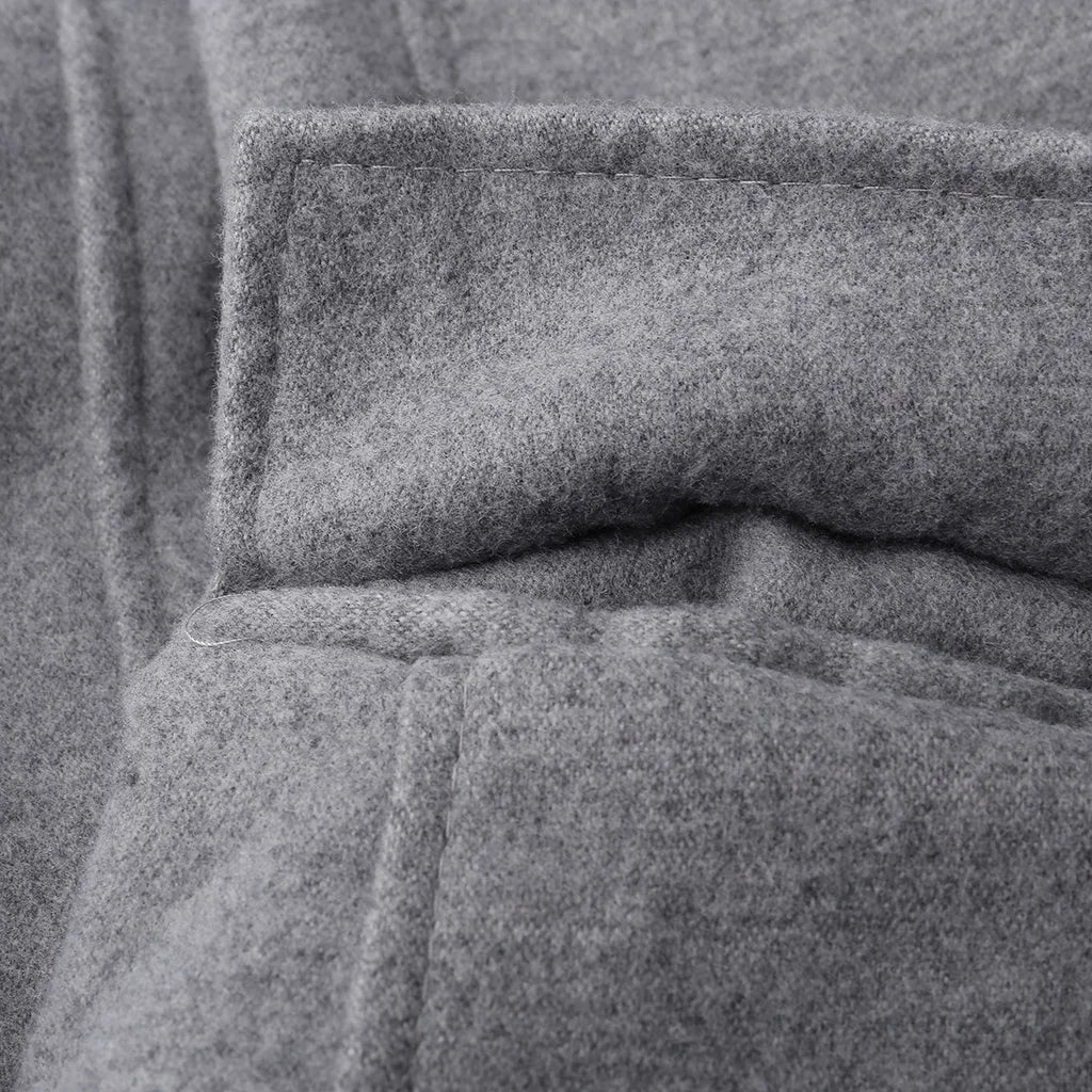 Korean Trend Men's Loose Casual Single-breasted Overcoat Autumn Winter Fashion New Long Sleeve Woolen Long Coat 2023