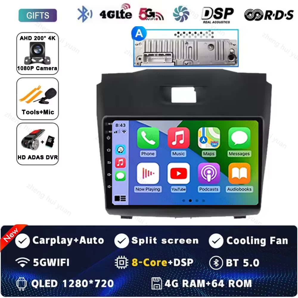 Android 15 Car Carplay Player For Chevrolet Holden S10 TRAILBLAZER COLORADO ISUZU DMAX GPS Radio Audio Multimedia Stereo BT Navi
