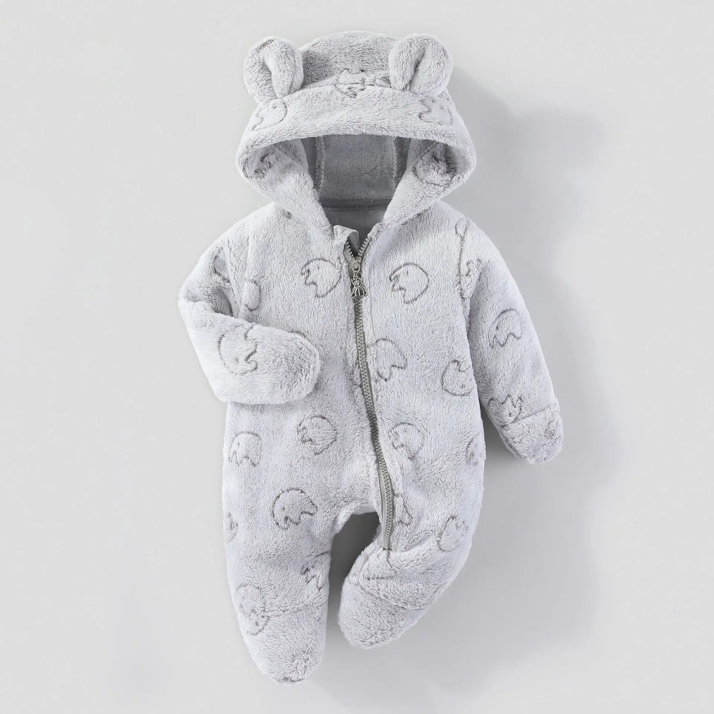 YBFSKID Autumn Winter Kids Boy Romper Star Jacquard Newborn Baby Girls Bodysuit Velvet Hooded Zipper Infant Girl Jumpsuit Outfit