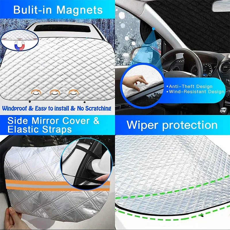 Winter Car Snow Shield Shade Front Windshield Anti-frost Antifreeze Sunshade Cover Sun Shade Protector Auto Exterior Accessories