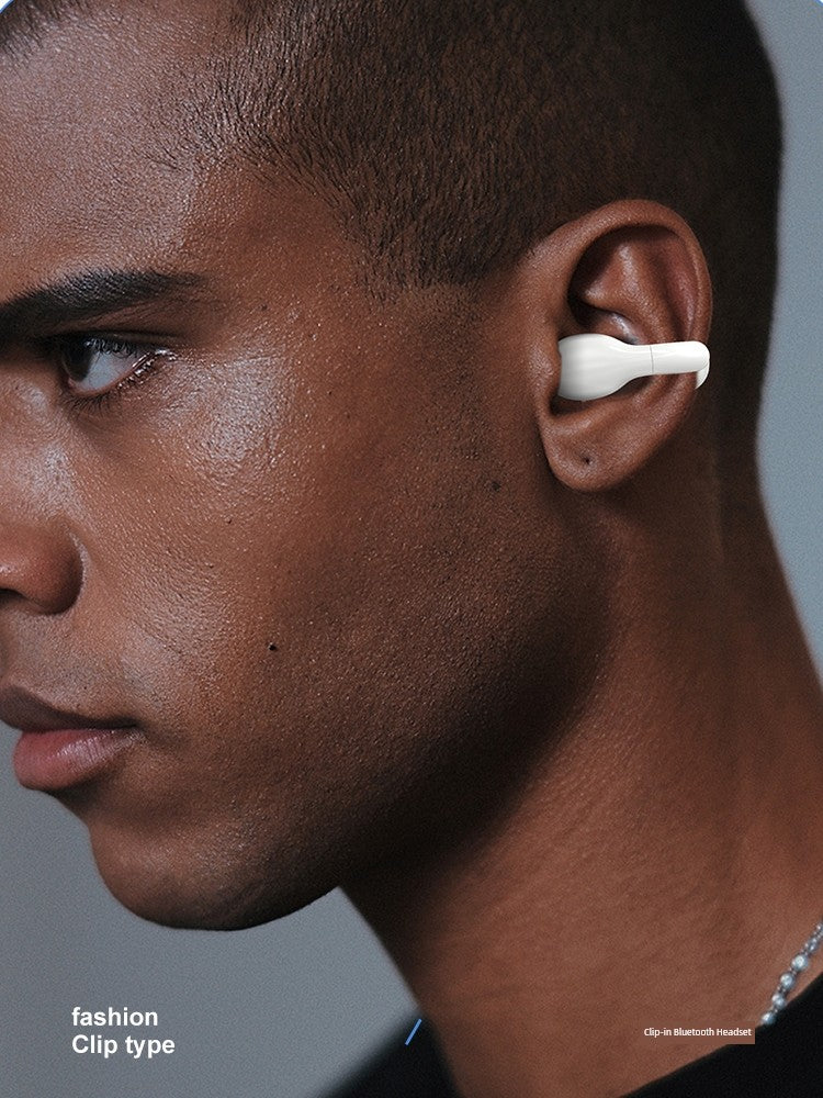 Non-Entry Ear Clip Bluetooth Headset Mini Running Painless Driving Rider Take-out Sports Single and Double Ear Hanging Long Standby