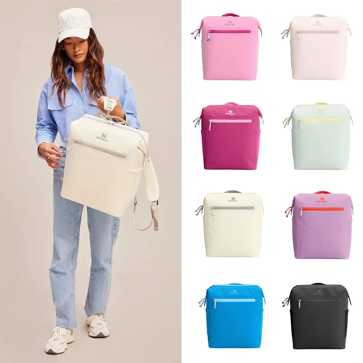 Mini Cooler Lunch Bag Waterproof Insulated Crossbody Bag Fits 40oz Tumbler For Outdoor Camping Picnic Work