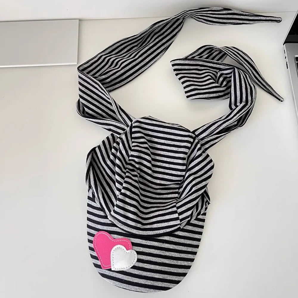 Apparel Accessories Rabbit Bunny Ears Baseball Cap Cotton Sunscreen Lop Ear Cap Hip Hop Y2K Heart Stripe Hat Street