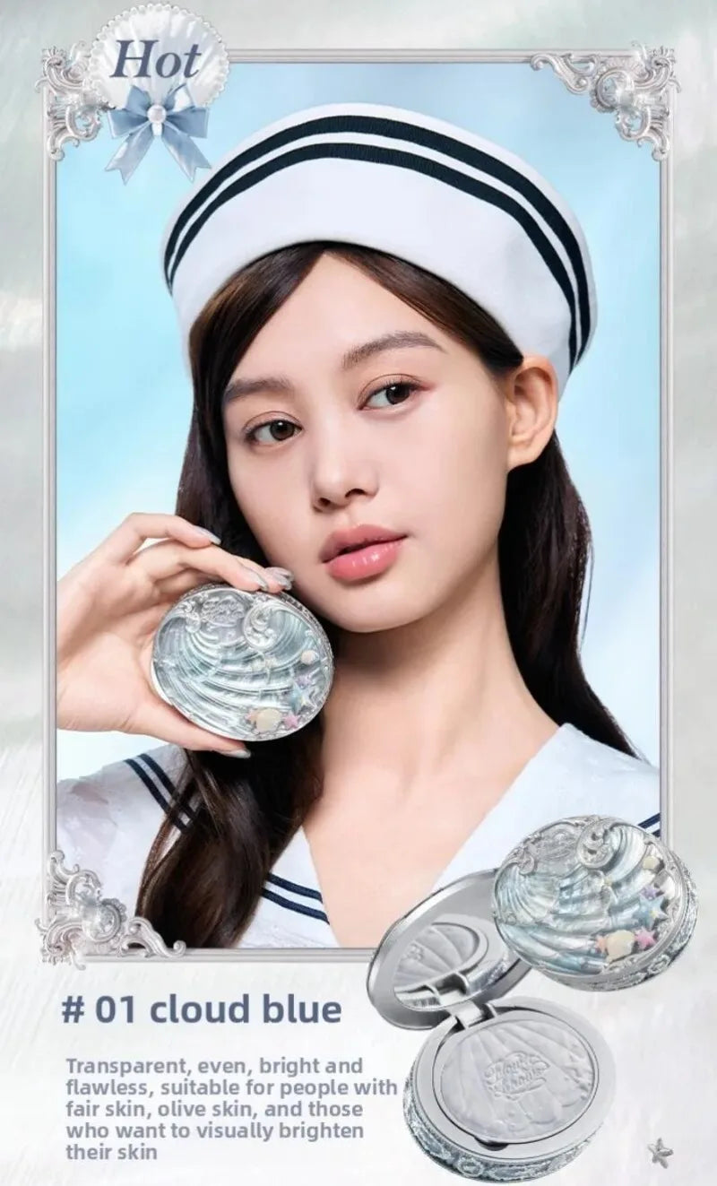 Flowerknows Shell Jewelry Gift Set Makeup Kit Full Professional Glitter Eyeshadow Palette Blush Baked Powder 10pcs Kits