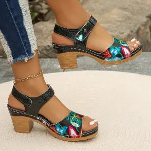 Ladies Shoes 2024 Fashion Summer Women's Sandals Outdoor Mixed Colors Open Toe Chunky Heels Large Size 43 Rome Sandals Women