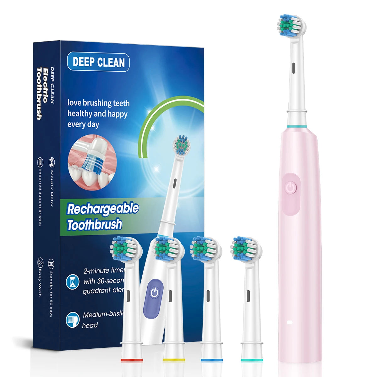 New 2024 SC506 Sonic Electric Toothbrush Adult Timer Brush 6 Mode USB Charger Rechargeable Tooth Brushes Replacement Heads Set