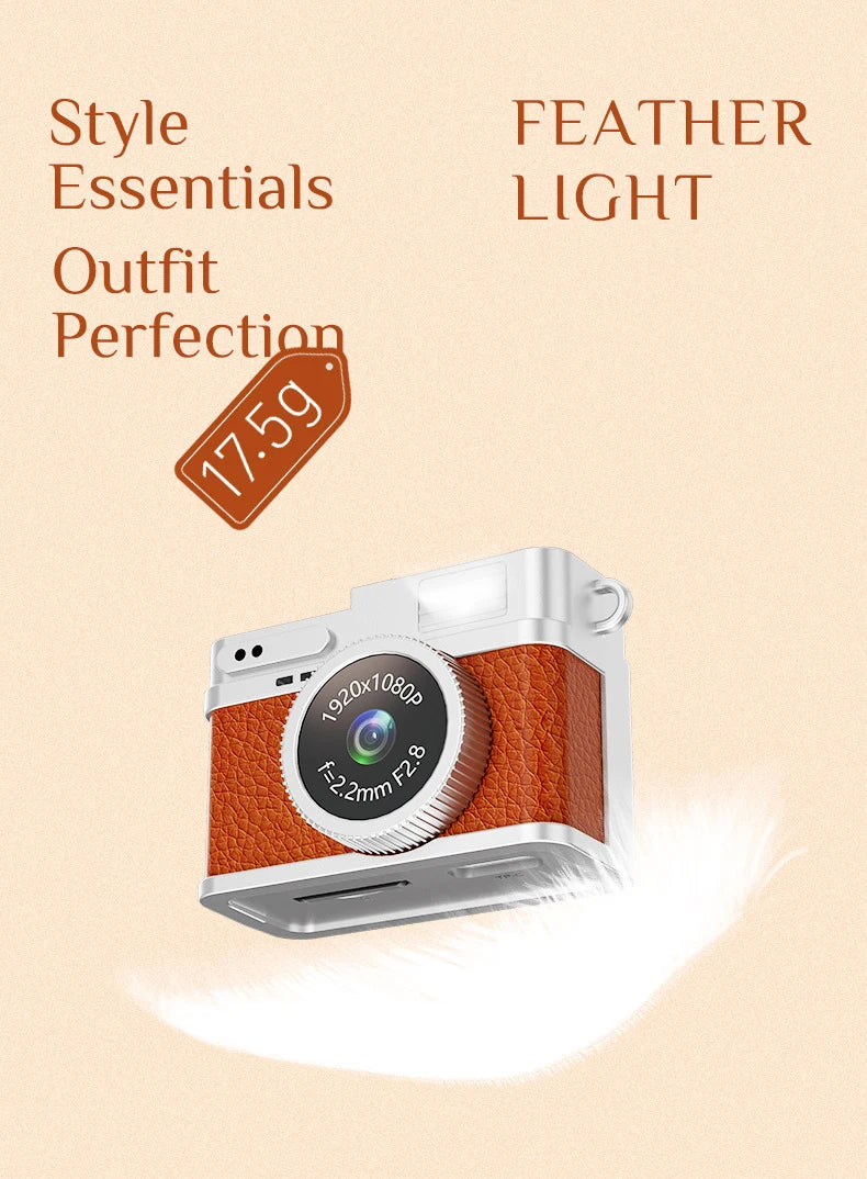 Pocket-Sized Retro Digital Camera, 1080P Mini Vlog Cam with Screen, Portable Camcorder for Kids, Teens, Travel, Sports & Gift