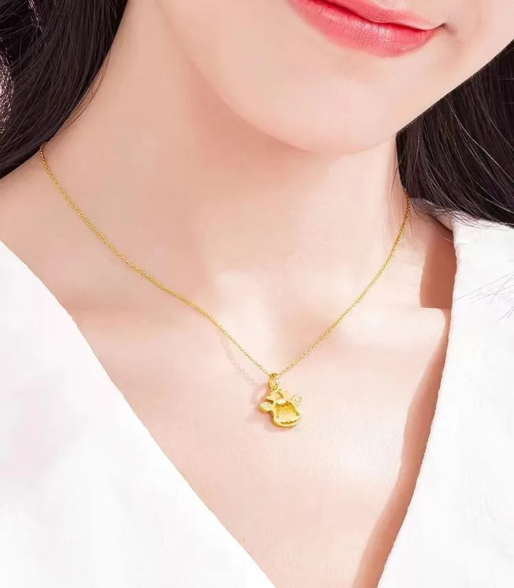 High quality genuine gold AU750 18K women's fashion jewelry necklace collarbone chain luxury Valentine's Day gift