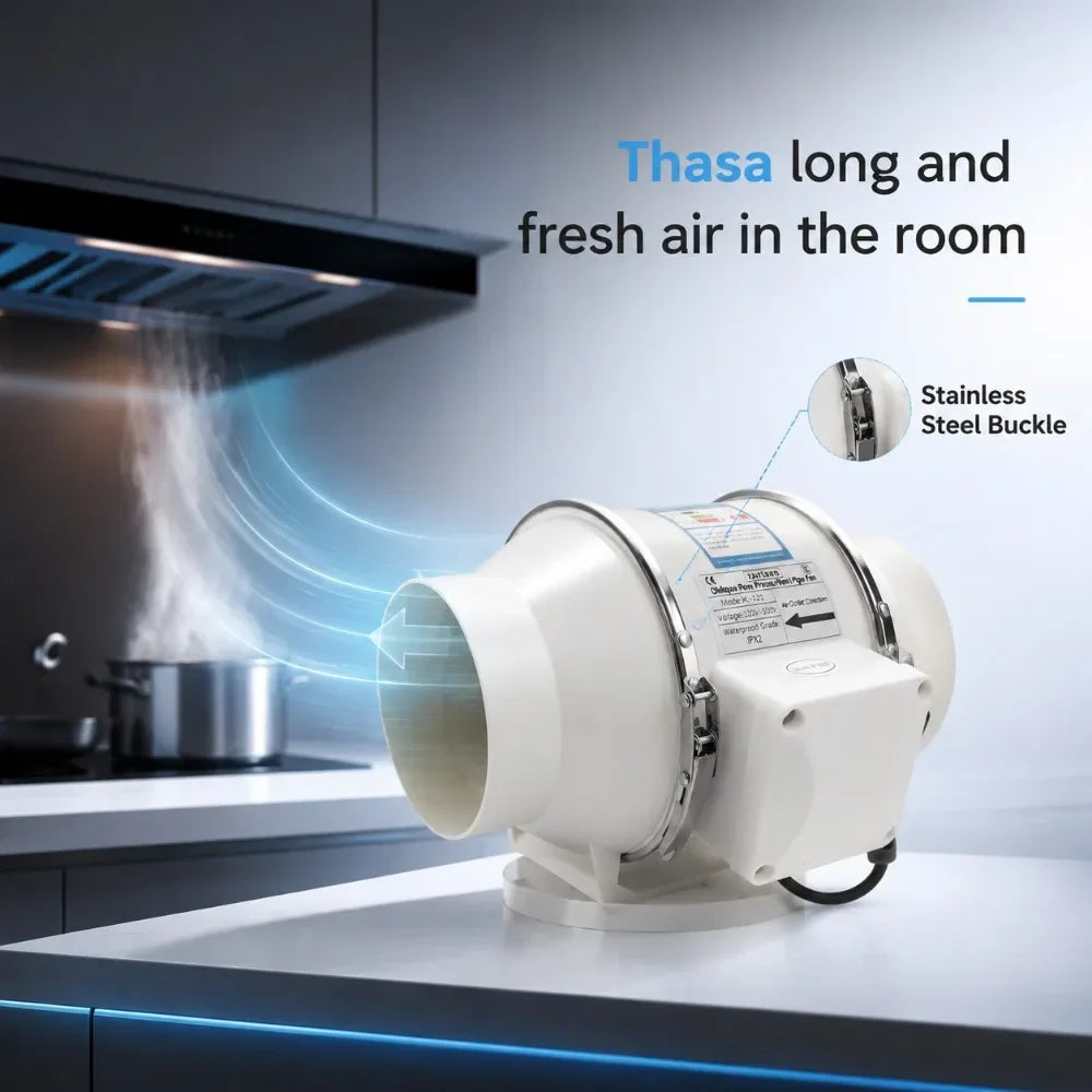 4/5/6 Inch Exhaust Flue Fan Remote Control Mixed Flow Inline Fan 220V High Speed Quiet Exhaust Fan For Home Vents