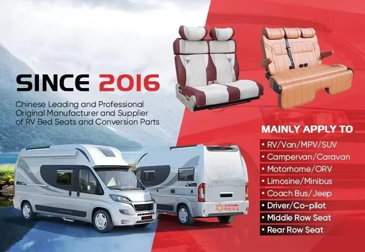 Triple Person Seat Customized Modified RV Passenger Seat Bed Comfortable Adjustable Folding Sofa Seat Ideal for RVs Camper Van