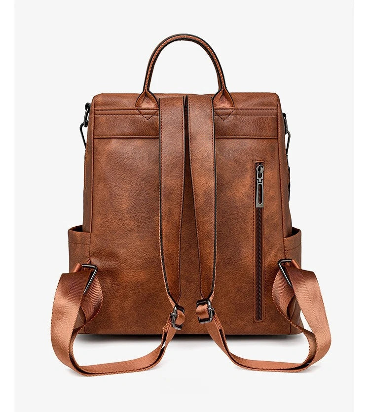 Winter Women's Backpack European Retro Two-shoulder Bag Luxury PU Composite Bag Commuter Single Shoulder Bag Leisure Travel Bags