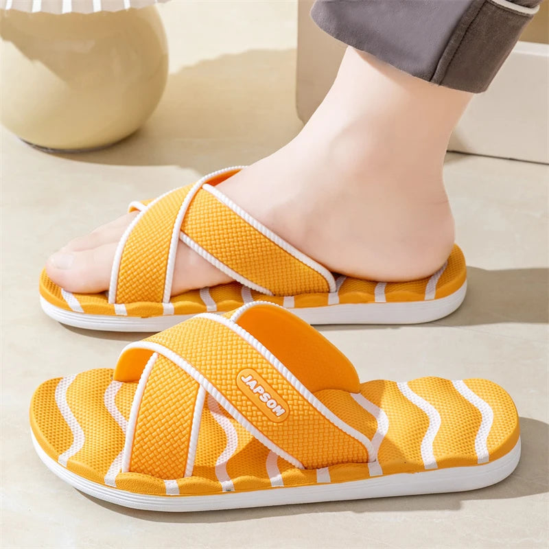 Couple Style Men's and Women's New Summer Beach Shoes Lightweight Flip-Flops Non-Slip Large Size Slippers Thick-Soled Anti-Odor